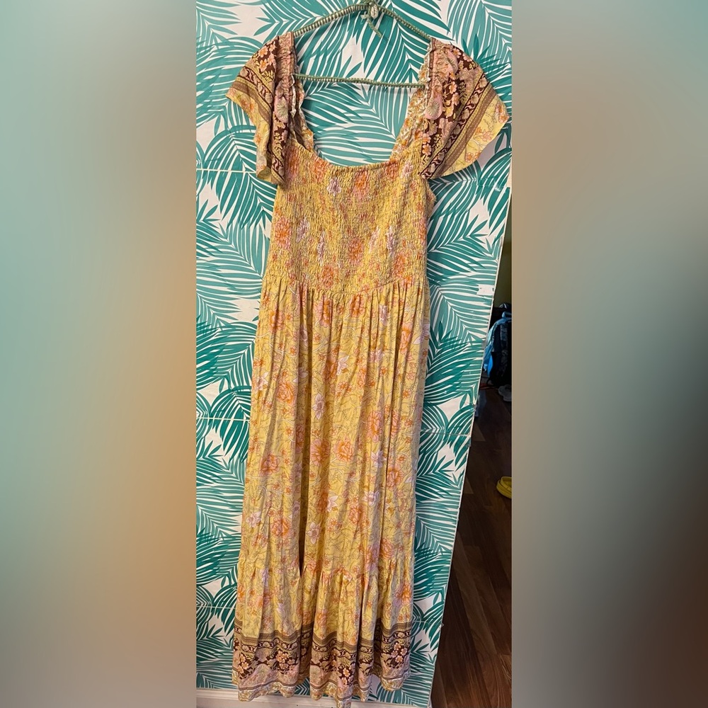 Millibon Floral Maxi Dress Women yellow Bohemian Romantic
Large